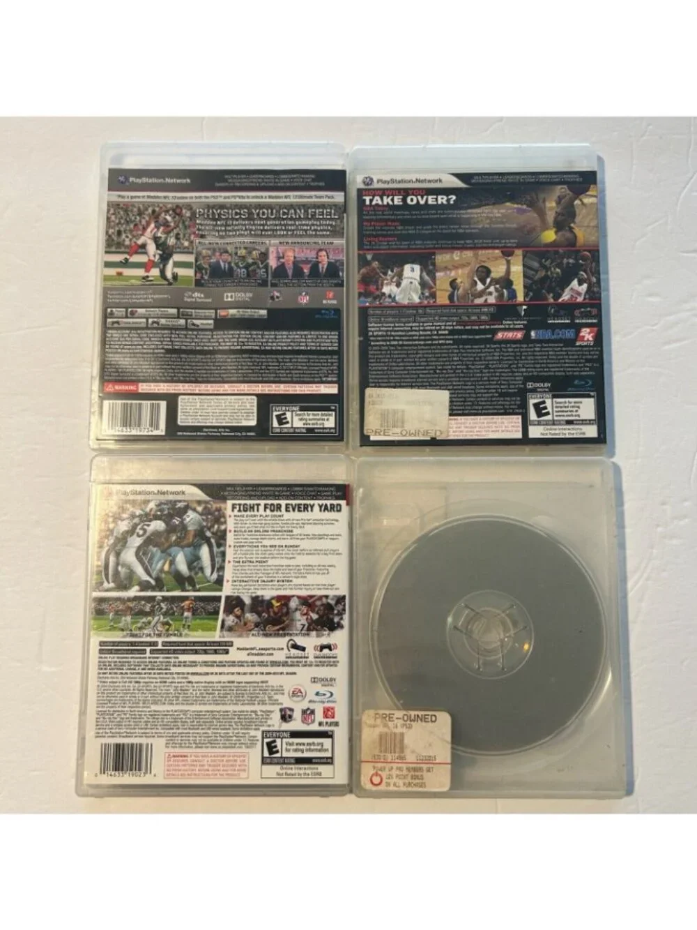 Sony PlayStation3 PS3 Lot/Bundle of 4-Madden 10 &13 NBA2K10 FIFA Soccer 10-READ